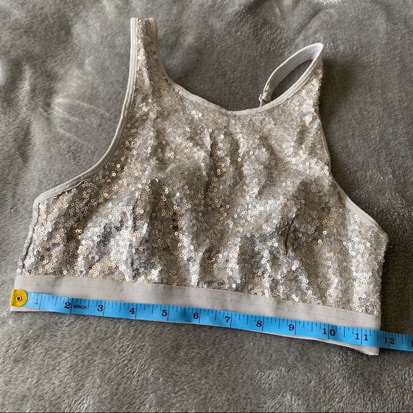 Aerie Silver Sequin High Neck Bralette - Picture 6 of 7